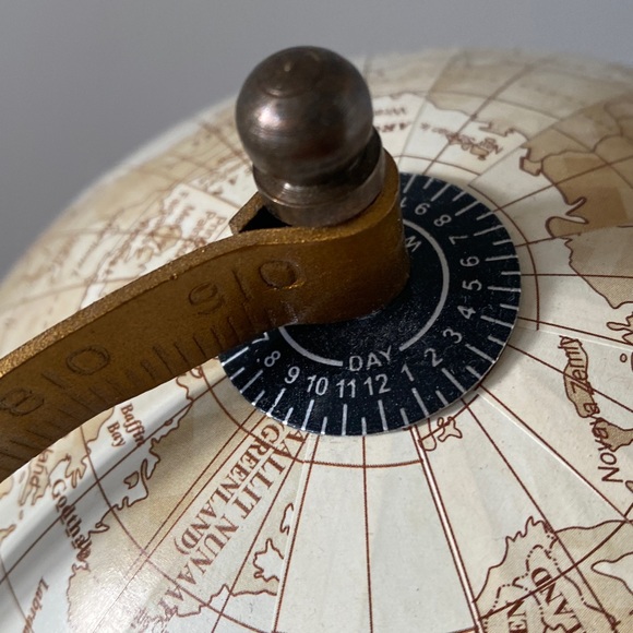 Chic Light Finish Globe on Wood Stand - Picture 6 of 8